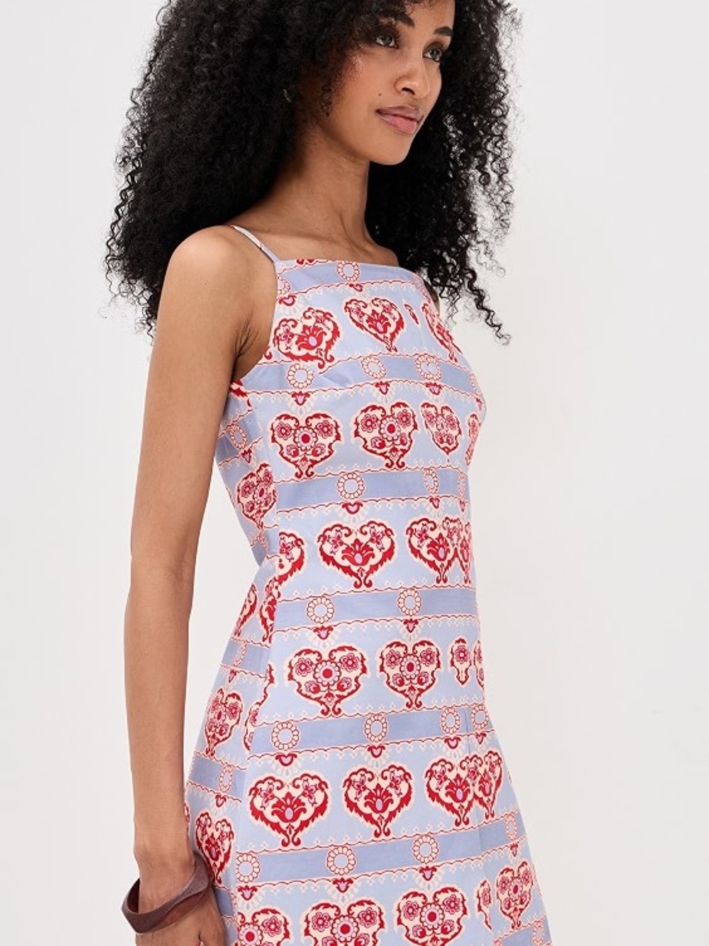 Hill House Light Blue & Red Heart-Print Slip Dress